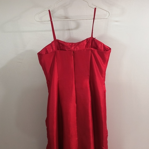 Fiesta Women's Large Red Floral Prom Dress W/Scarf - Picture 5 of 12